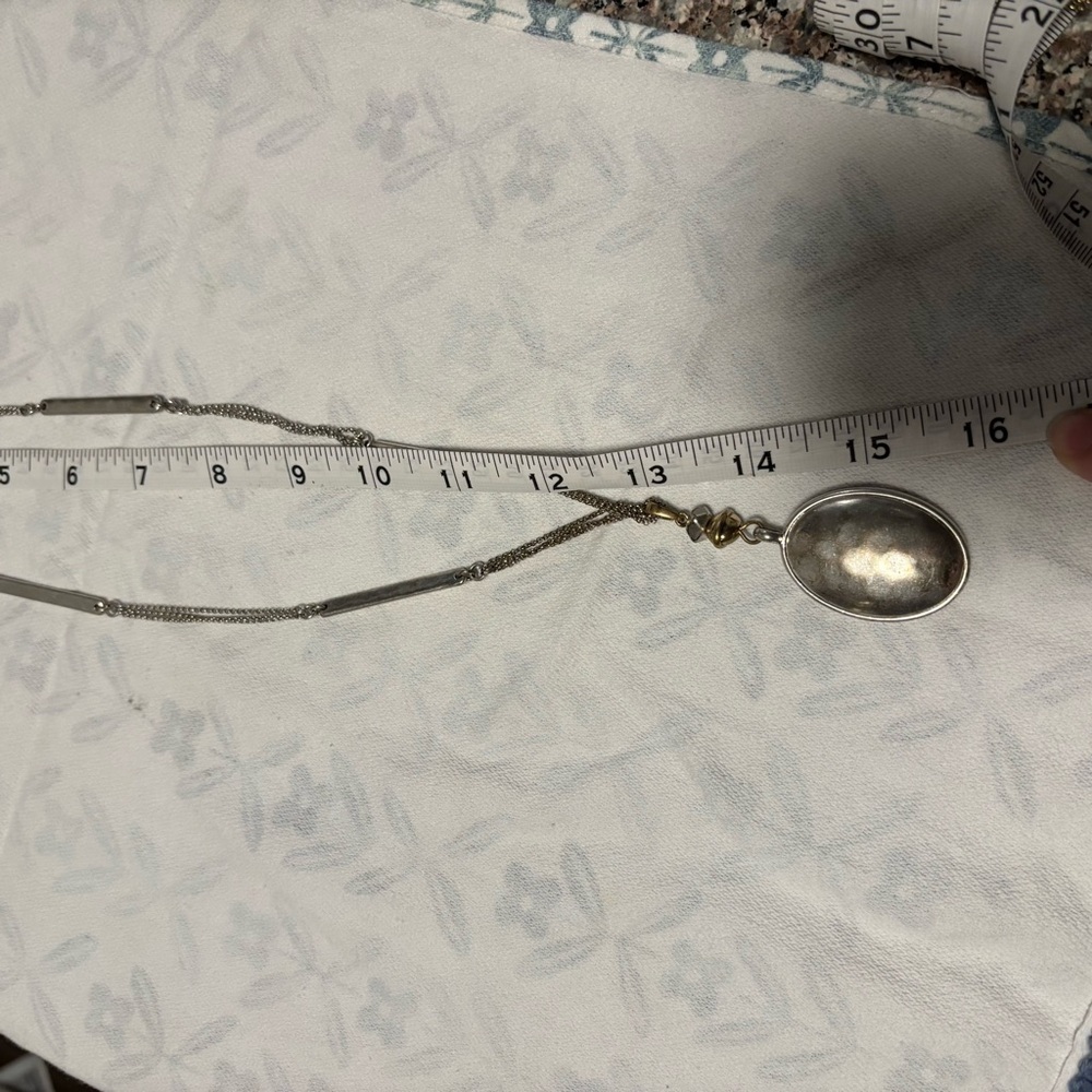 Lucky Brand Silver Oval Pendant Necklace - Picture 4 of 4